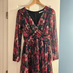 Dex Vibrant Floral Long Sleeve Mini Dress